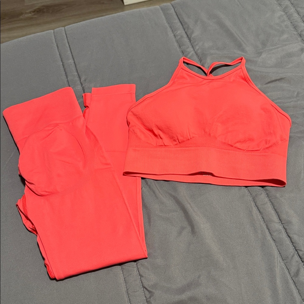 Vibrant Coral Activewear Set